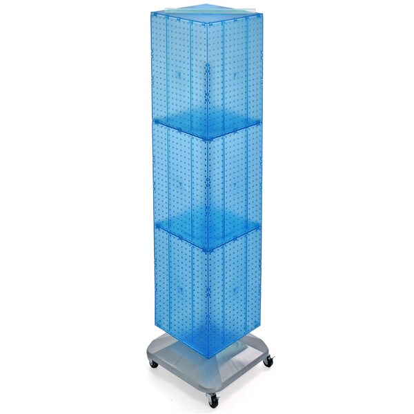 Four-Sided Pegboard Tower Revolving Display Panel Size 14"W x 60"H